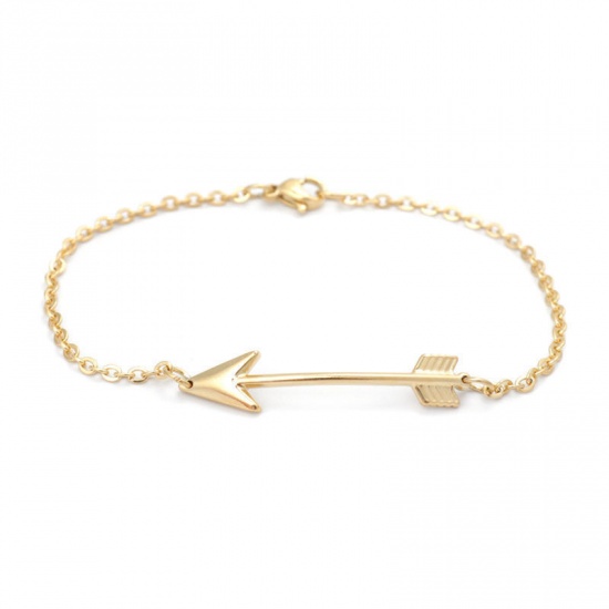 Picture of Stainless Steel Bracelets Silver Tone Arrow 20cm(7 7/8") long, 1 Piece