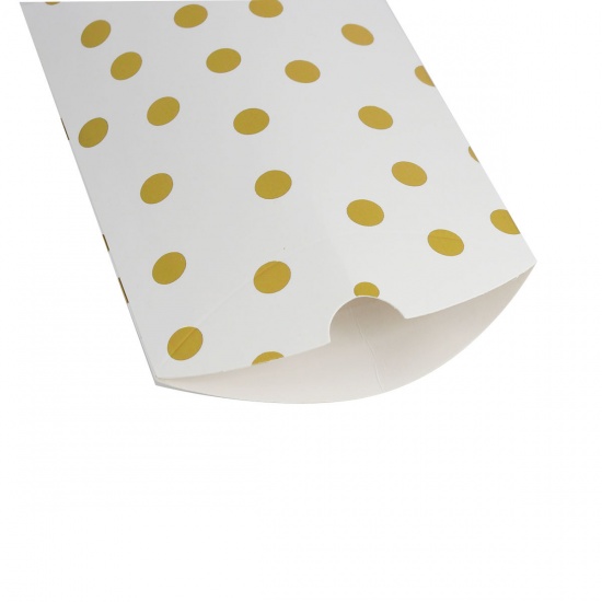Immagine di Scatola di Imballaggio Cuscino Bianco & Giallo Polka Dot Disegno 16.5cm x 9.7cm , 10 Pz