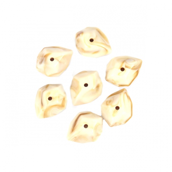 Picture of Acrylic Beads Irregular Amber About 29mm x 15mm, Hole: Approx 2.7mm, 20 PCs