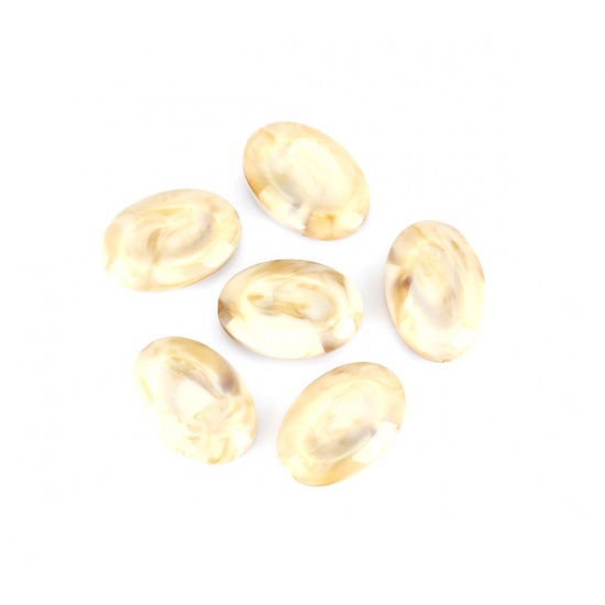 Picture of Acrylic Beads Oval Amber About 3.2cm x 2.3mm, Hole: Approx 2.3mm, 10 PCs