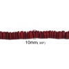 Image de Perles en Bois Plat-Rond Rouge Foncé 10mm Dia, Trou: env. 1.9mm, 39cm long, 1 Enfilade (Env. 112 Pcs/Enfilade)