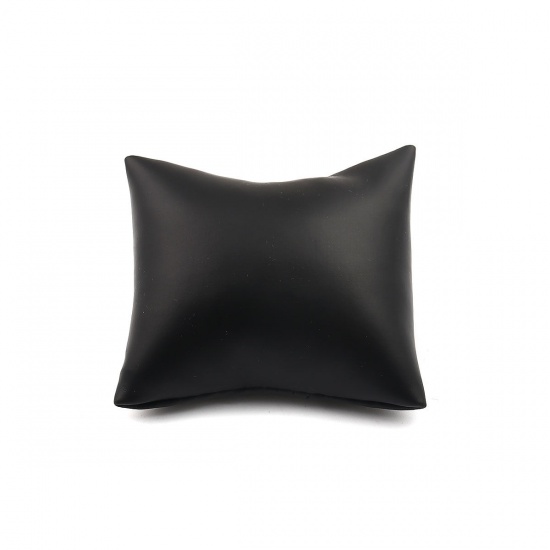Picture of PU Leather Jewelry Displays Pillow Black 9cm x 8cm , 5 PCs