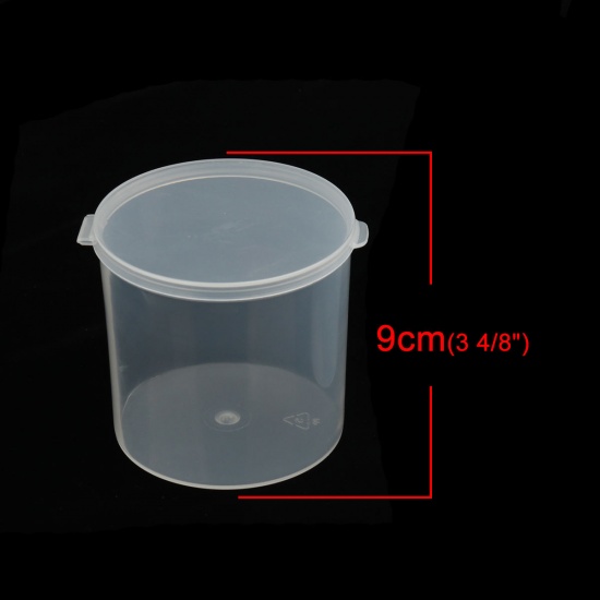 Bild von ABS Plastik Sortierungsbox Zylinder Transparent 90mm x 82mm, 2 Stück