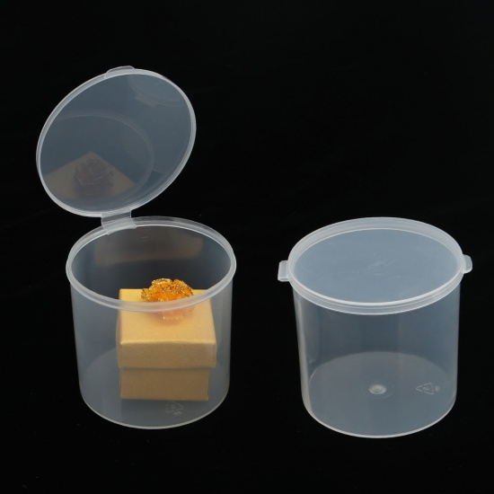Immagine di Plastica Contenitori Cilindrico Trasparente 90mm x 82mm, 2 Pz