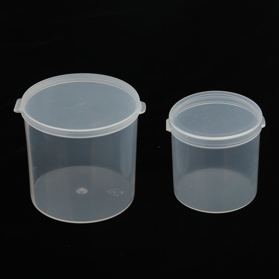 Immagine di Plastica Contenitori Cilindrico Trasparente 90mm x 82mm, 2 Pz