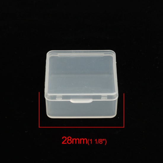 Immagine di Plastica Contenitori Rettangolo Trasparente 28mm x 28mm, 10 Pz