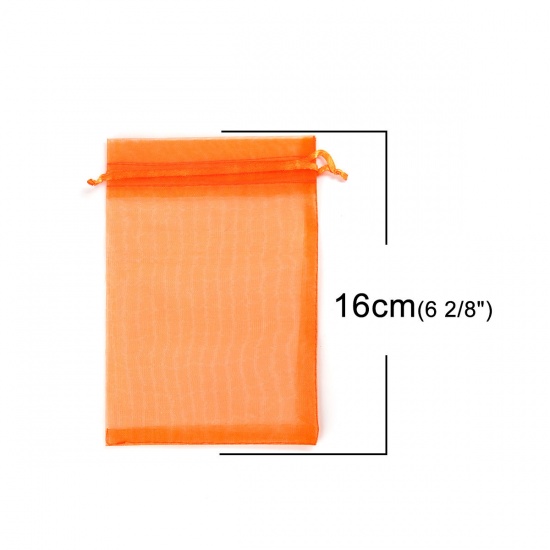 Picture of Wedding Gift Organza Jewelry Bags Drawstring Rectangle At Random Mixed (Usable Space: 13.5x10.5cm) 16cm x 11cm, 20 PCs