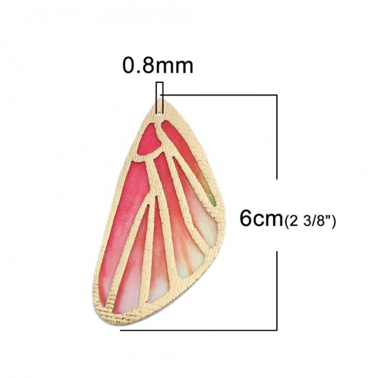 Immagine di Tessuto Ciondoli Ala della Farfalla Multicolore 4cm x 2cm, 5 Fogli