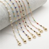 Picture of 304 Stainless Steel Link Cable Chain Necklace Gold Plated At Random Enamel 45cm(17 6/8") long, 1 Piece