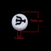 Imagen de Acrílico Cuentas Plano Redondo , Al Azar Negro & Blanco Alfabeto griego 7mm Diámetro, Agujero: Aprox 1.4mm, 200 Unidades