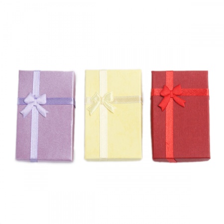 Image de Ecrins à Bijoux en Papier Rectangle Couleur au Hasard Nœuds Papillons 8.1cm x 5.2cm , 4 Pcs