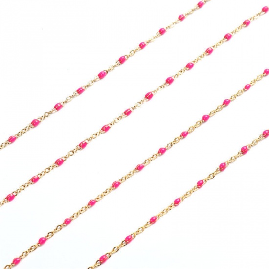 Picture of 304 Stainless Steel Link Cable Chain Silver Tone At Random Enamel 2.5x2mm, 1 M
