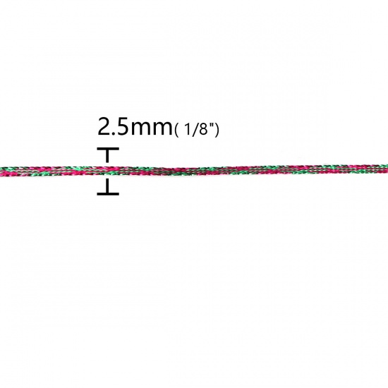Immagine di Poliestere & Foglio di Alluminio Gioielli Filo Corda Multicolore 2.5mm, 1 fascio (Circa 100 M/fasci)