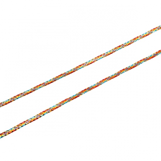 ポリエステル+アルミ箔 ジュエリー ワイヤー 糸 多色 2.5mm、 1 束 (約 100 メートル/束） の画像