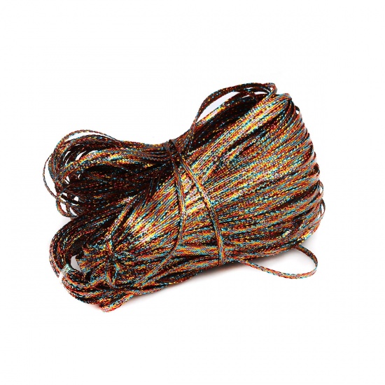 Picture of Polyester & Aluminum Foil Jewelry Thread Cord Multicolor 2.5mm, 1 Bundle (Approx 100 M/Bundle)