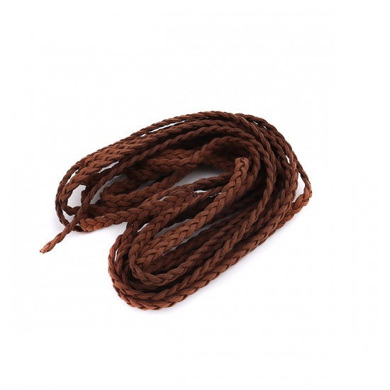Picture of Velvet Jewelry Cord Rope Coffee Weave Textured Faux Suede 5mm, 5 M