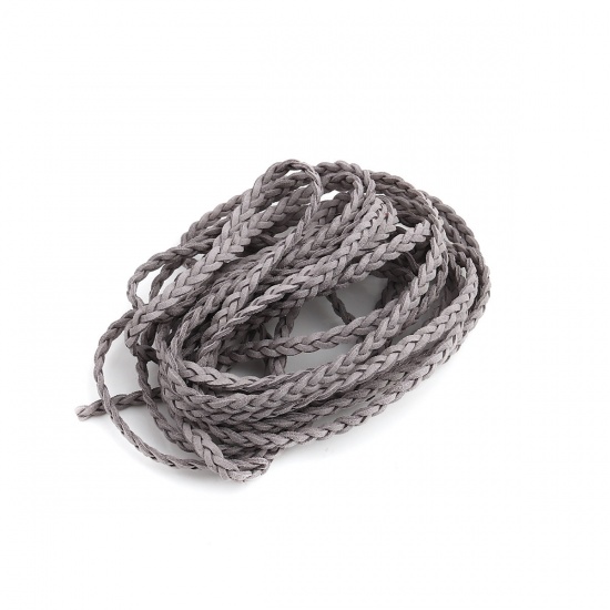 Picture of Velvet Jewelry Cord Rope Gray Weave Textured Faux Suede 5mm, 5 M