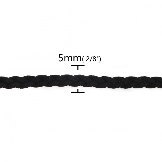 Immagine di Velluto Gioielli Corda Nero Tessuto Strutturato Scamosciato 5mm, 5 M
