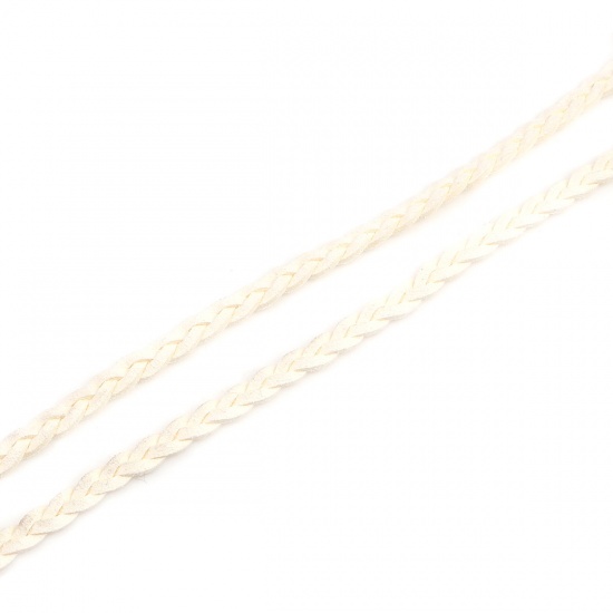 Immagine di Velluto Gioielli Corda Bianco Sporco Tessuto Strutturato Scamosciato 5mm, 5 M