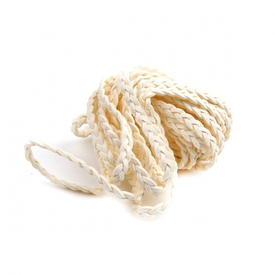 Picture of Velvet Jewelry Cord Rope Creamy-White Weave Textured Faux Suede 5mm, 5 M