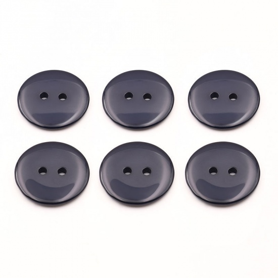Picture of Resin Sewing Buttons Scrapbooking 2 Holes Round Deep Blue 23mm Dia, 100 PCs