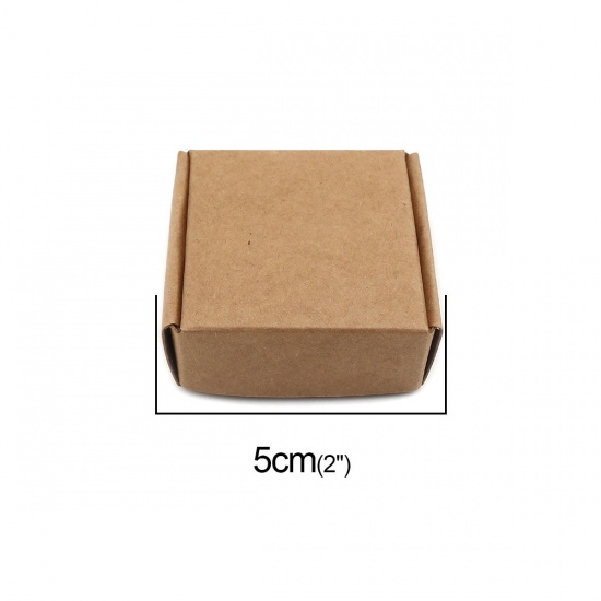 Immagine di Carta Kraft Imballaggio del Sapone e Scatole di Spedizione Quadrato Marrone Chiaro 5cm x 5cm x 2cm , 20 Pz