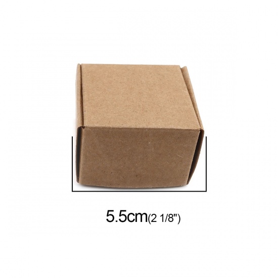 Immagine di Carta Kraft Imballaggio del Sapone e Scatole di Spedizione Quadrato Marrone Chiaro 5.5cm x 5.5cm x 3.5cm , 20 Pz