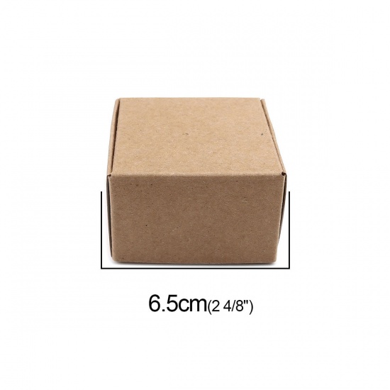 Immagine di Carta Kraft Imballaggio del Sapone e Scatole di Spedizione Quadrato Marrone Chiaro 6.5cm x 6.5cm x 4cm , 20 Pz