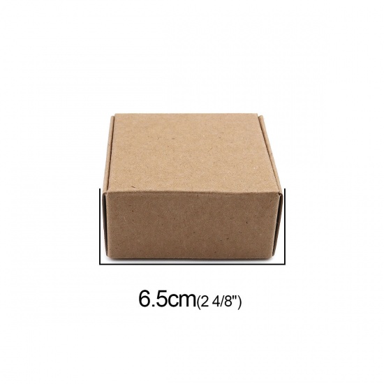 Immagine di Carta Kraft Imballaggio del Sapone e Scatole di Spedizione Quadrato Marrone Chiaro 6.5cm x 6.5cm x 3cm , 20 Pz
