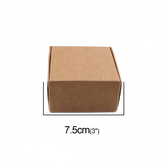 Immagine di Carta Kraft Imballaggio del Sapone e Scatole di Spedizione Quadrato Marrone Chiaro 7.5cm x 7.5cm x 4cm , 20 Pz