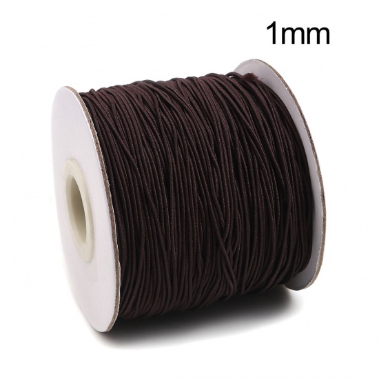 Picture of Polyamide Nylon Jewelry Thread Cord For Buddha/Mala/Prayer Beads Coffee Elastic 1mm, 1 Roll (Approx 100 M/Roll)