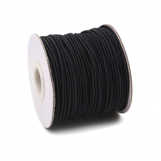 Picture of Polyamide Nylon Jewelry Thread Cord For Buddha/Mala/Prayer Beads Black Elastic 1.5mm, 1 Roll (Approx 45 M/Roll)