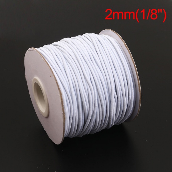 Picture of Polyamide Nylon Jewelry Thread Cord For Buddha/Mala/Prayer Beads White Elastic 2mm, 1 Roll (Approx 40 M/Roll)