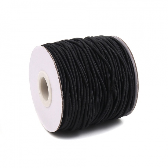 Picture of Polyamide Nylon Jewelry Thread Cord For Buddha/Mala/Prayer Beads Black Elastic 2.5mm, 1 Roll (Approx 28 M/Roll)