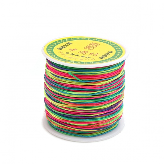 Изображение Полиэстер ювелирные изделия Нитки и Шнуры Нефритовые нитки / нитки шарики Разноцветный 0.8мм, 1 Рулон (Примерно 85 M/Рулон)