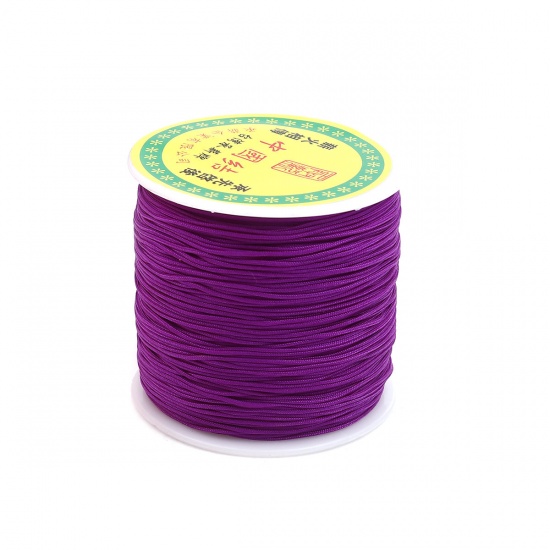 Picture of Polyester Jewelry Thread Cord For Buddha/Mala/Prayer Beads Purple 0.8mm, 1 Roll (Approx 85 M/Roll)