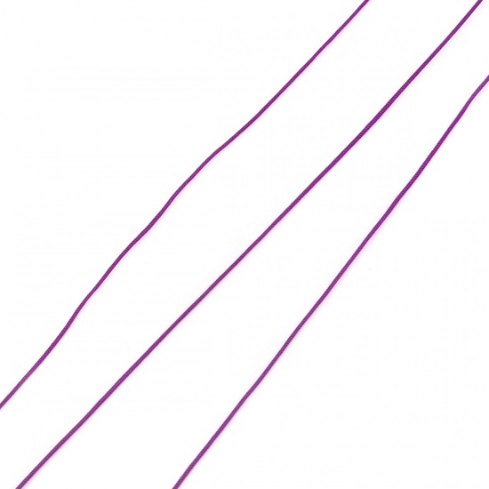 Изображение Полиэстер ювелирные изделия Нитки и Шнуры Нефритовые нитки / нитки шарики Фиолетовый 0.8мм, 1 Рулон (Примерно 85 M/Рулон)