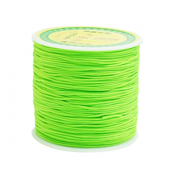 Picture of Polyester Jewelry Thread Cord For Buddha/Mala/Prayer Beads Green 0.8mm, 1 Roll (Approx 85 M/Roll)