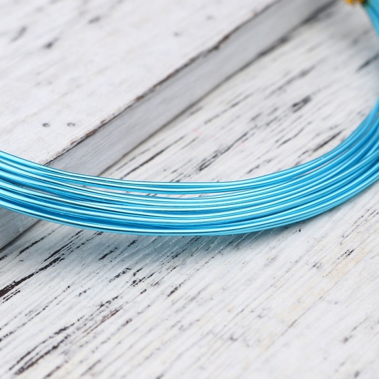 Picture of Aluminum Beading Wire Thread Cord Skyblue 1mm, 1 Roll (Approx 5 M/Roll)