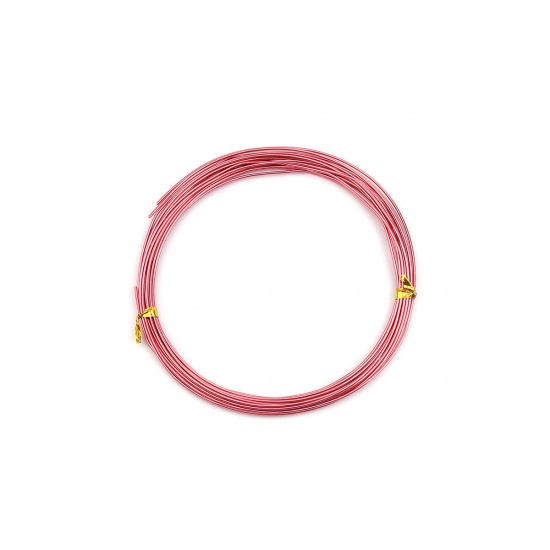 Picture of Aluminum Beading Wire Thread Cord Hot Pink 1mm, 1 Roll (Approx 5 M/Roll)