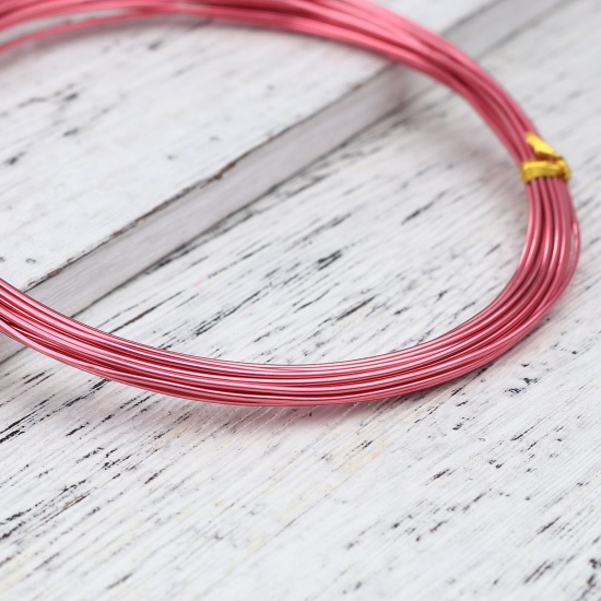 Immagine di Aluminum Beading Wire Thread Cord Hot Pink 1mm, 1 Roll (Approx 5 M/Roll)