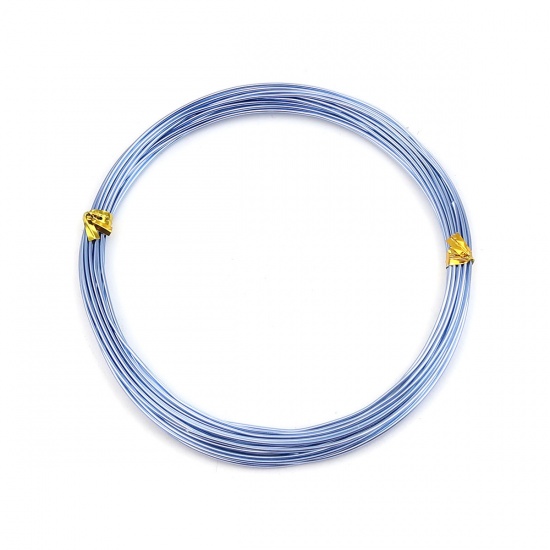Immagine di Aluminum Beading Wire Thread Cord Light Blue 1mm, 1 Roll (Approx 5 M/Roll)