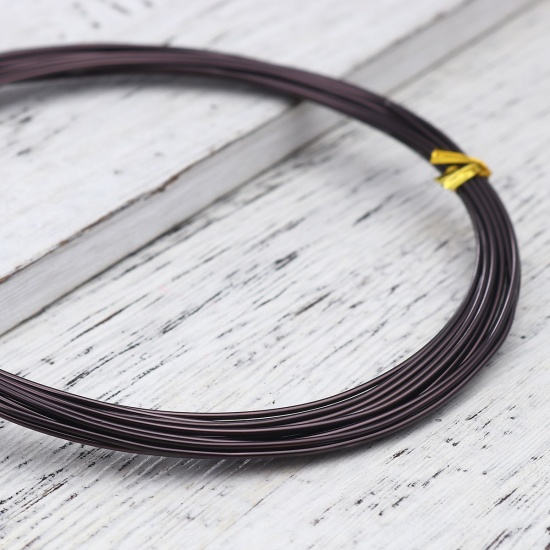 Immagine di Aluminum Beading Wire Thread Cord Dark Coffee 1mm, 1 Roll (Approx 5 M/Roll)