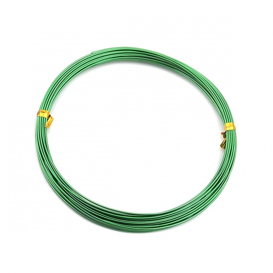 Immagine di Aluminum Beading Wire Thread Cord Green 1mm, 1 Roll (Approx 5 M/Roll)