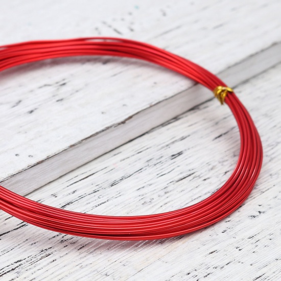 Immagine di Aluminum Beading Wire Thread Cord Red 1mm, 1 Roll (Approx 5 M/Roll)