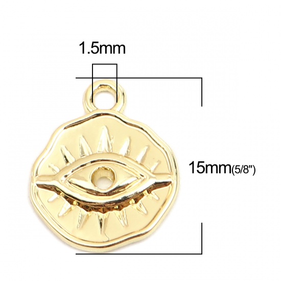 Picture of Zinc Based Alloy Religious Charms Eye of Providence/ All-seeing Eye 15mm x 12mm, 10 PCs
