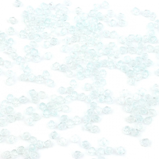 Picture of Acrylic Beads Hexagon Light Green Faceted About 4mm x 4mm, Hole: Approx 1.1mm, 500 PCs