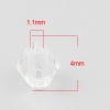 Picture of Acrylic Beads Hexagon Transparent Clear Faceted About 4mm x 4mm, Hole: Approx 1.1mm, 1000 PCs