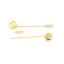 Picture of Brass Pin Brooches Round Gold Plated Cabochon Settings (Fit 12mm Dia.) 64mm x 12mm, 10 PCs