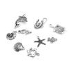 Picture of Zinc Based Alloy Ocean Jewelry Pendants Seahorse Animal Antique Silver Color Dolphin 3.2cm x 2.2cm - 1.6cm x 1.1cm, 2 Sets ( 9 PCs/Set)